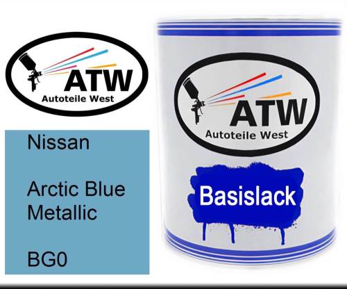 Nissan, Arctic Blue Metallic, BG0: 1L Lackdose, von ATW Autoteile West.